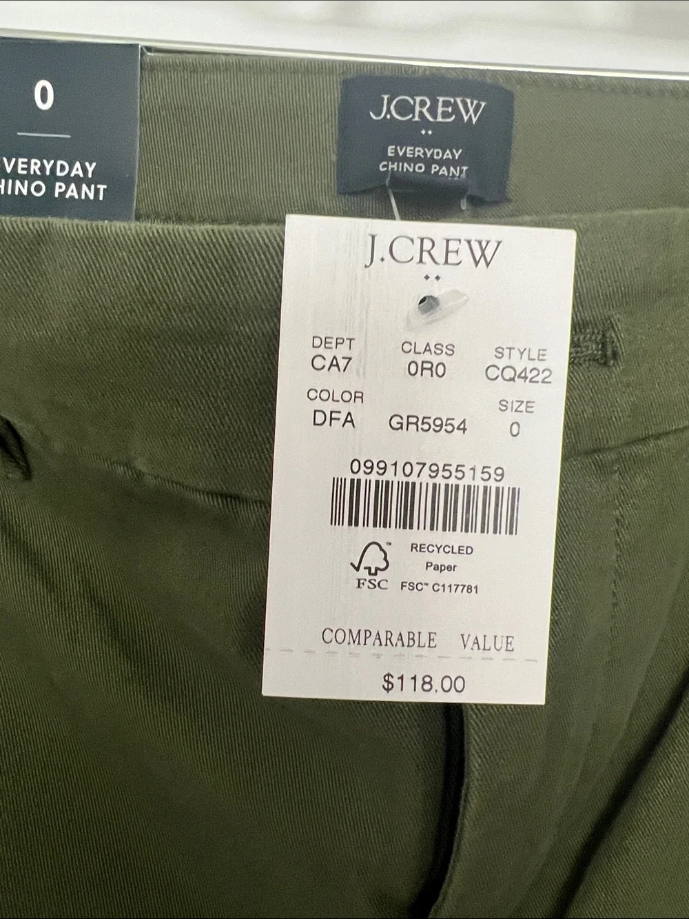 J Crew Everyday Chino Pant